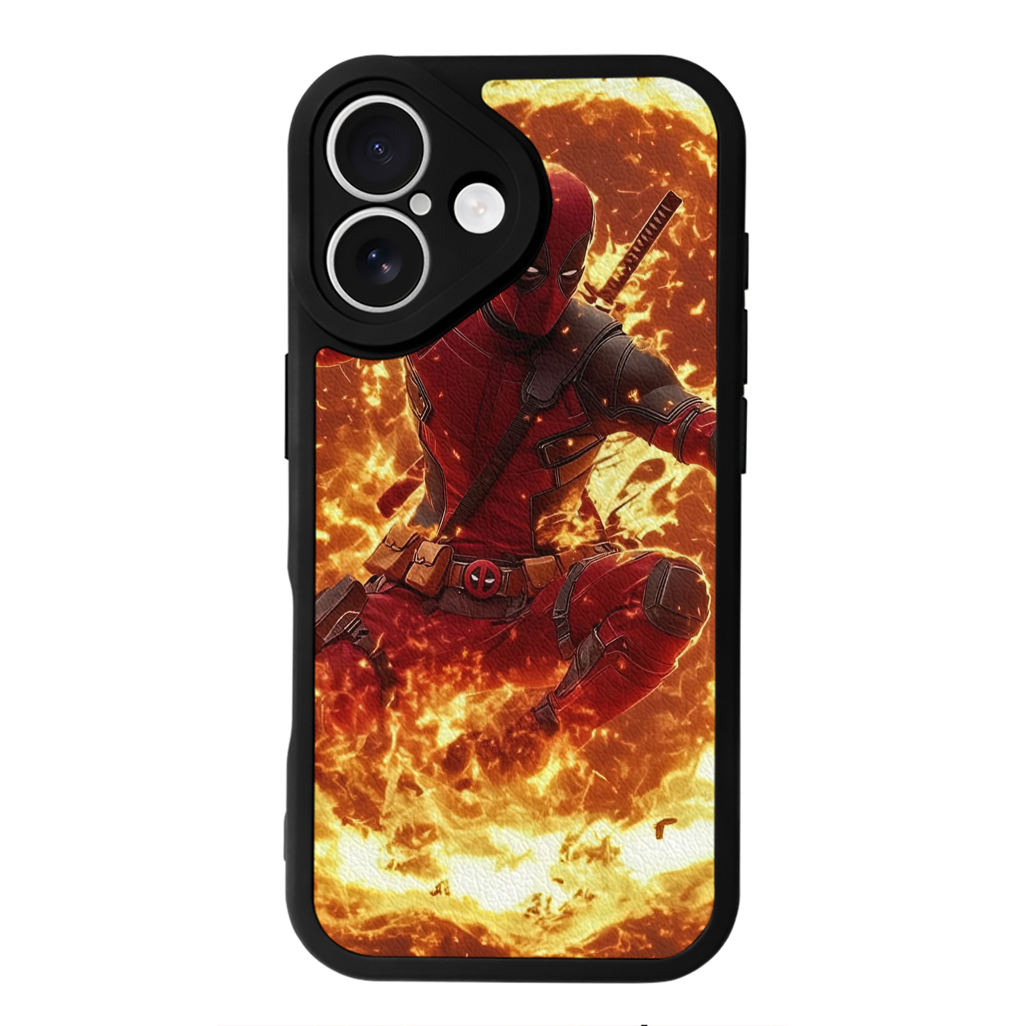 （画像用） Deadpool デッドプール 【iPhone 16シリーズ対応】シリコンスマホケース（レザー調） 材質：シリコン